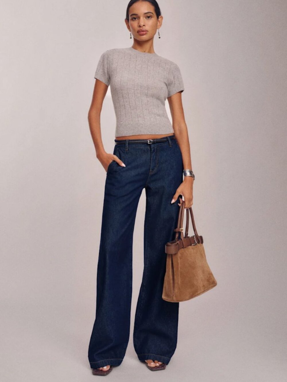 NWT Reformation Elio Low Rise Denim Trouser